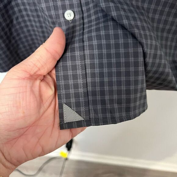 UNTUCKit Men’s Long Sleeve Non Iron Gray Plaid Dress Shirt Slim Fit XXL - Picture 6 of 7